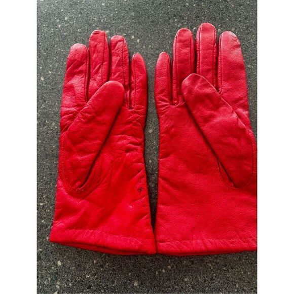 Van Real red leather gloves size S - Picture 2 of 5